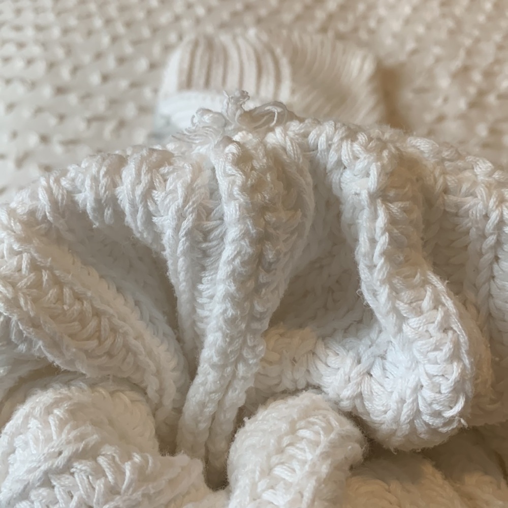Lulu’s Off the Shoulder Cropped White Sweater - Picture 8 of 13